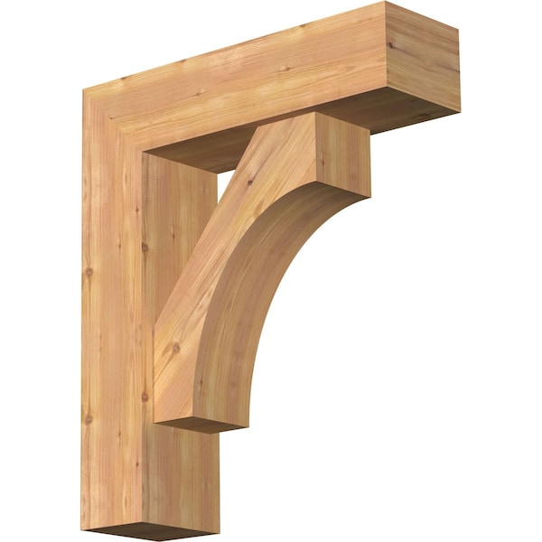 Ekena Millwork Westlake Block Smooth Bracket w/ Offset Brace, Western Red Cedar, 7 1/2"W x 26"D x 30"H BKT0806X26X30WTL05SWR - main